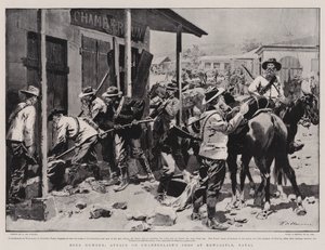 Humour Boer, Attaque sur le Magasin de Chamberlain à Newcastle, Natal - Frederic de Haenen