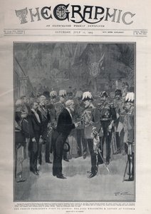 Entente cordiale : la visite du président français Émile Loubet à Londres. Le roi Édouard VII accueillant M. Loubet à la gare Victoria - Frederic de Haenen