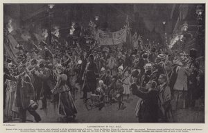 Jour de Ladysmith à Pall Mall (lithographie) - Frederic de Haenen
