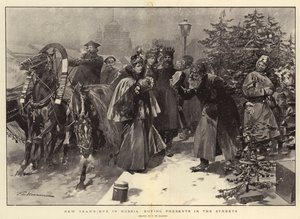 Réveillon du Nouvel An en Russie, achat de cadeaux dans les rues - Frederic de Haenen