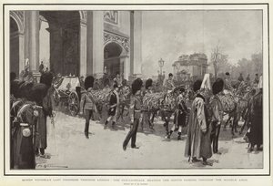 Le dernier passage de la reine Victoria à travers Londres, le chariot funèbre passant par Marble Arch