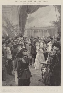 Le couronnement du tsar, arrivée du tsar et de la tsarine avec leur fille, la grande-duchesse Olga, à Moscou - Frederic de Haenen