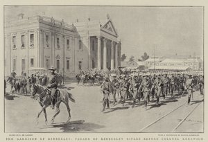 La garnison de Kimberley, parade des fusiliers de Kimberley devant le colonel Kekewich - Frederic de Haenen