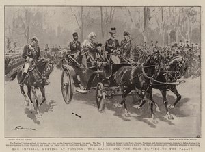 La rencontre impériale à Potsdam, le Kaiser et le Tsar se rendant au palais - Frederic de Haenen