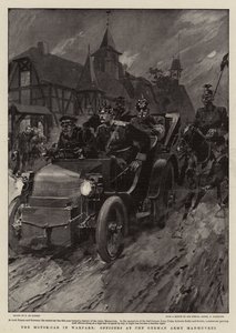 La voiture dans la guerre, officiers aux manœuvres de l