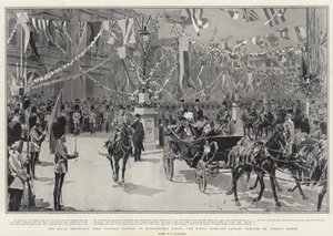 Le cortège royal de la gare Victoria à Marlborough House, le carrosse du roi passant par St James