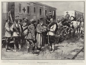 Les Russes en Mandchourie, évacuation des patients atteints de choléra à Kharbia - Frederic de Haenen