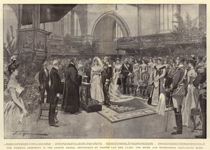 La Cérémonie de Mariage dans la Groote Kerke, célébrée par le Pasteur Van der Vlier, les Mariés échangeant les Anneaux