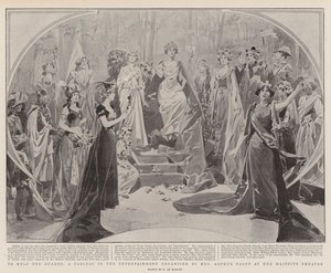 Pour aider les gardes, un tableau dans le divertissement organisé par Mme Arthur Paget au théâtre de Sa Majesté