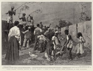 Jeunes Malais attrapant des criquets en Afrique du Sud, une scène à l