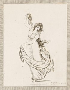 Emma, Lady Hamilton, dans une pose classique, dansant et posée sur son pied droit - Frederich (after) Rehberg