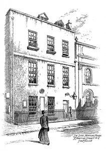 Maison de Sir Isaac Newton, rue St Martins, Londres, 1912