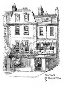 Maison de Whistler, 96 Cheyne Walk, Chelsea, Londres, 1912 - Frederick Adcock
