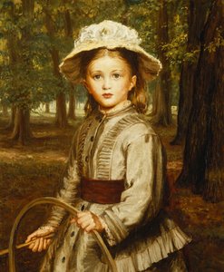 Une jeune fille jouant avec un cerceau - Frederick Bacon Barwell