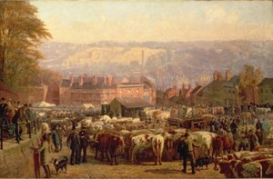 La colline à Norwich le jour du marché, 1871 - Frederick Bacon Barwell