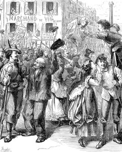 Défense de Paris : étudiants allant tenir les barricades, Guerre franco-prussienne - Frederick Barnard