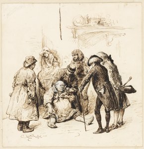 Deux Gentilshommes Aidant un Ivre - Frederick Barnard