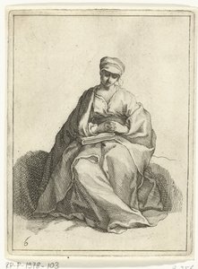 Femme assise en prière - Frederick Bloemaert