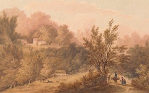 Une allée avec des figures - Île de Wight (?) - Frederick Calvert