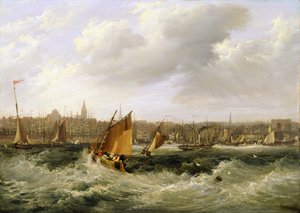 Liverpool, Lancashire depuis la rivière Mersey et New Brighton, 1838