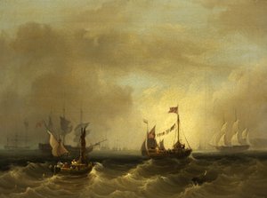 Paysage marin avec bateaux