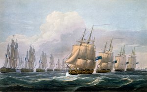 Capt. Beresford dans le HMS Theseus menant son escadron de navires de 