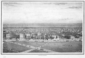 Chowringhee, Calcutta, Inde, vers 1840 - Frederick Fiebig