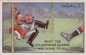 Garde de Coldstream marquant un but contre le Kaiser