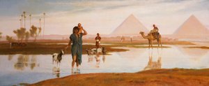 Crue du Nil, avec les pyramides - Frederick Goodall