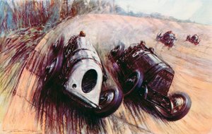 Une bataille de géants à Brooklands, la Leyland blanche de Parry Thomas affrontant la grande Fiat d