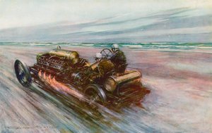 La célèbre "200" Darracq avec laquelle Sir Algernon Guinness, Bart, a atteint 120 mph en 1908 - Frederick Gordon (after) Crosby