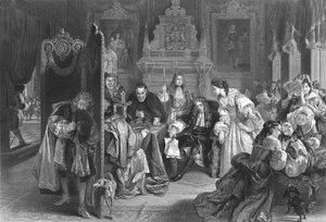 Jacques II recevant des nouvelles du débarquement du Prince d