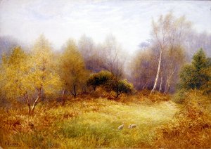 Lapins dans une clairière forestière - Frederick Henry Evans