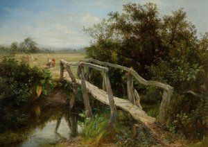 Le vieux pont piétonnier sur la rivière Cole à Yardley, 1890
