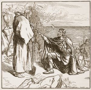 Egfrid suppliant Saint Cuthbert, illustration de 