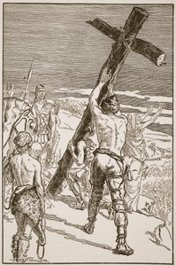 Oswald érigeant la croix, illustration de 
