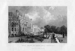 Façade est de Eaton Hall, Cheshire, 1845 - Frederick James Havell