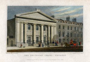 La chapelle unitarienne, Finsbury, Londres, 1828 - Frederick James Havell