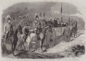 La visite de la reine en Irlande, Sa Majesté passant en revue les troupes sur le Curragh de Kildare