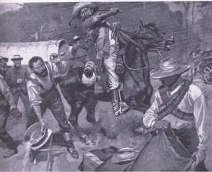 Traitement des émissaires de paix par les Boers : Le flagellation de Margendaal, d
