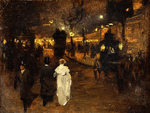 Charing Cross Road la nuit, Londres - Frederick Judd Waugh