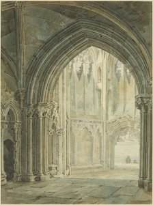 Intérieur du porche nord de St Mary Redcliffe - Frederick Mackenzie