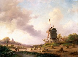 Moissonneurs dans un paysage étendu, 1850