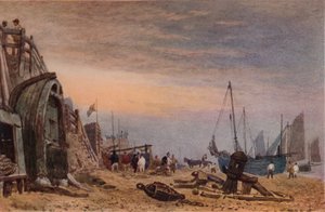 Plage de Brighton, dissipation de la brume, vers 1820
