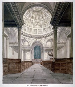 Église Saint-Étienne Walbrook, Cité de Londres, vers 1840