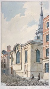 Église de St Swithin London Stone, City de Londres, 1840 - Frederick Nash