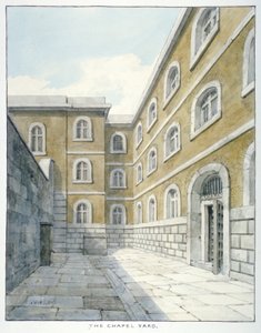 La cour de la chapelle dans la prison de Newgate, Old Bailey, City de Londres, 1840 - Frederick Nash