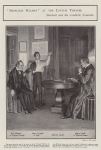 Une représentation de Sherlock Holmes au Lyceum Theatre, Londres - Frederick Pegram