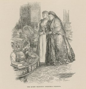 La reine choisissant des cadeaux de Noël - Frederick Pegram
