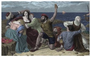 Pirates de la mer Méditerranée jouant aux prisonniers (illustration) - Frederick Richard Pickersgill